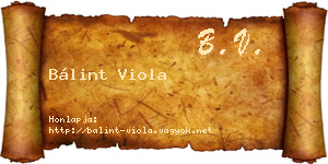Bálint Viola névjegykártya
